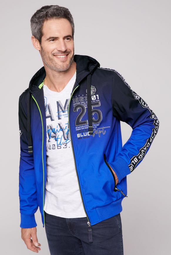Softshelljacke mit Farbverlauf und Logo-Tapes