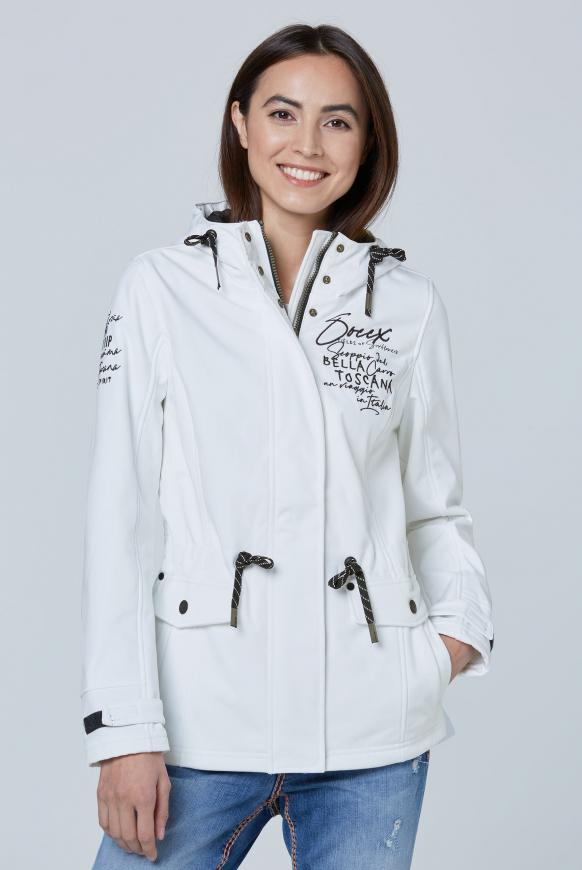 Softshelljacke mit Kapuze und Taillenband