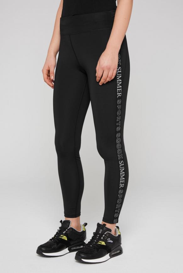 Sport Leggings mit Logo-Tape an den Seiten