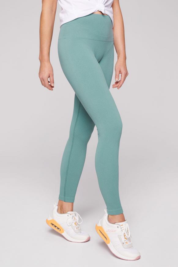Sport-Leggings mit Rippstruktur sea foam