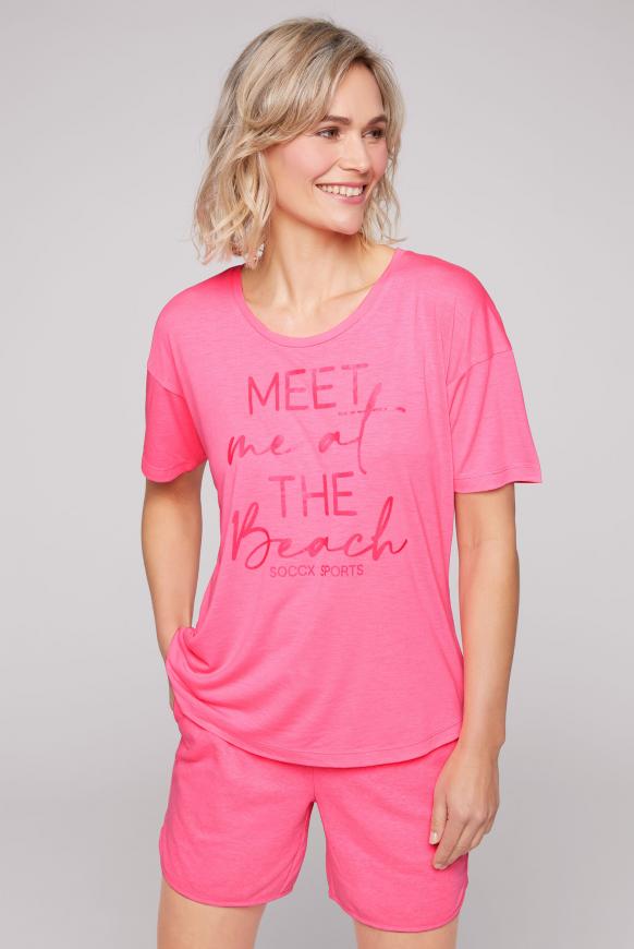 Sport T-Shirt mit tonigem Wording Print
