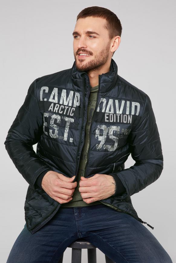Stepp-Blouson mit Label-Applikationen