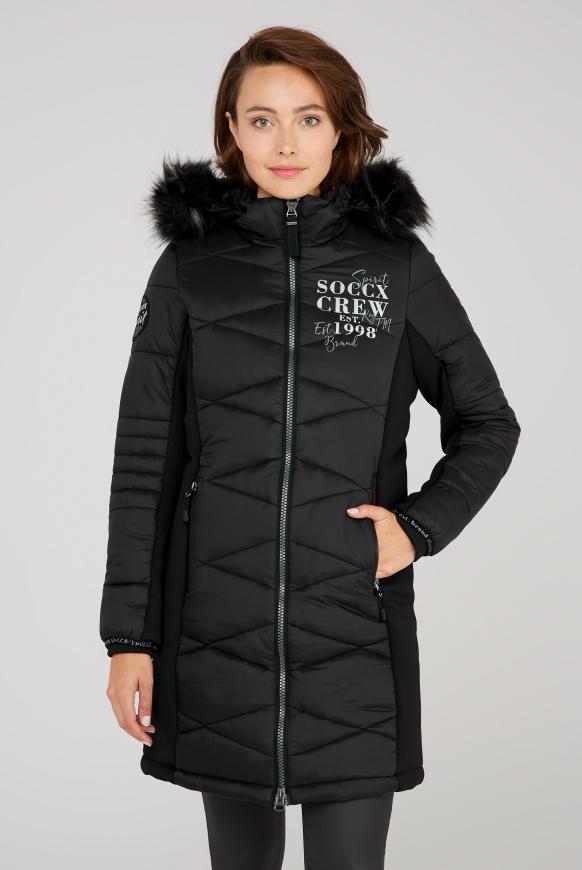 Stepp-Parka mit Stretcheinsätzen