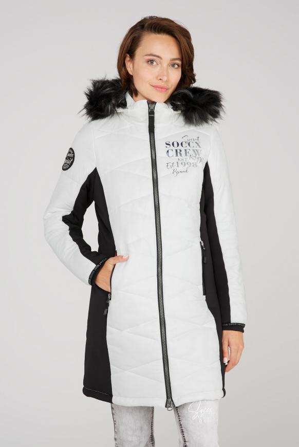 Stepp-Parka mit Stretcheinsätzen