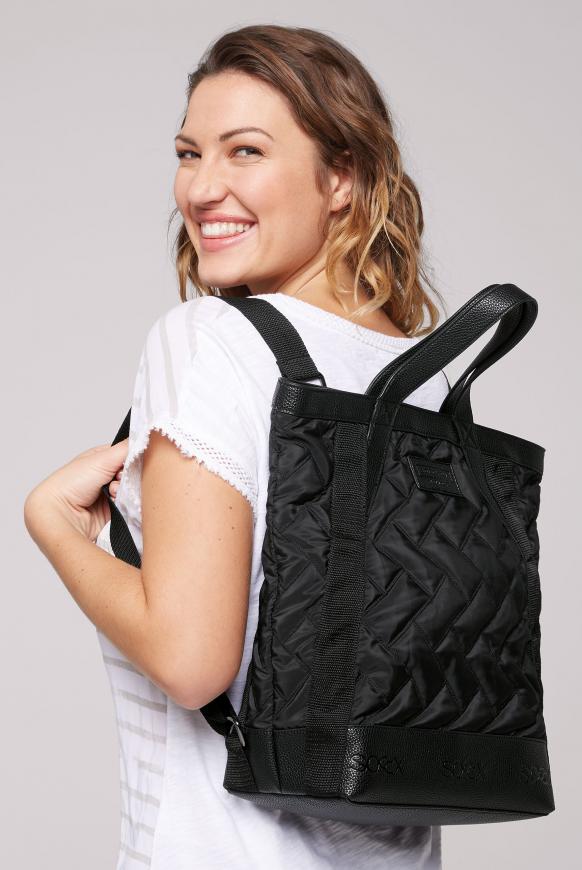 Stepp-Shopper Backpack im Materialmix black