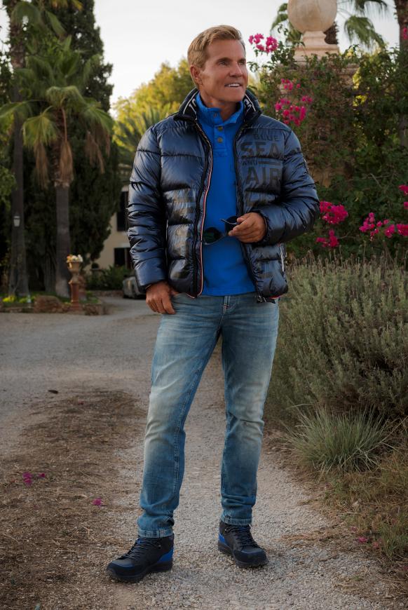 Steppjacke im Metallic-Look mit Logo Prints