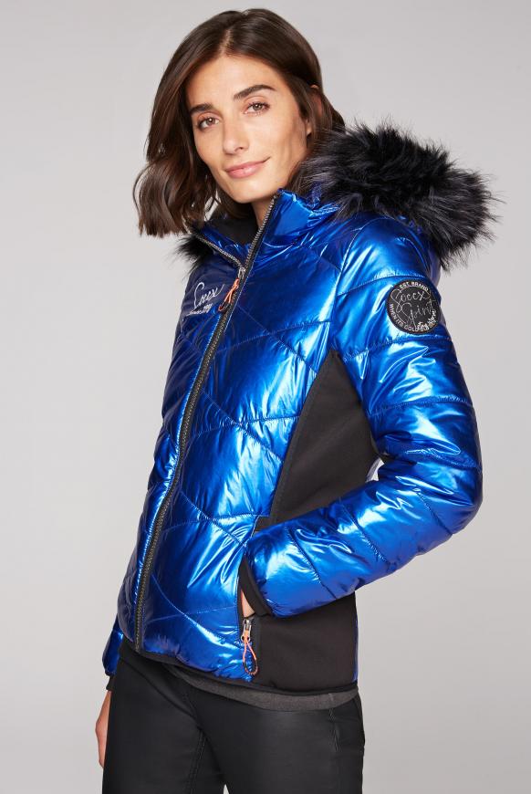 Steppjacke im Ski-Design mit Metallic Look