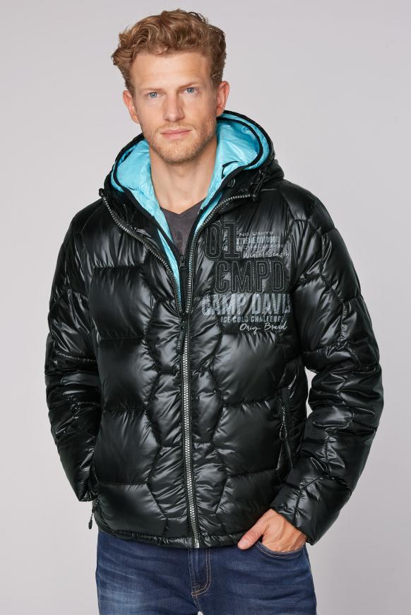 Steppjacke mit farbigem Kapuzen-Einsatz