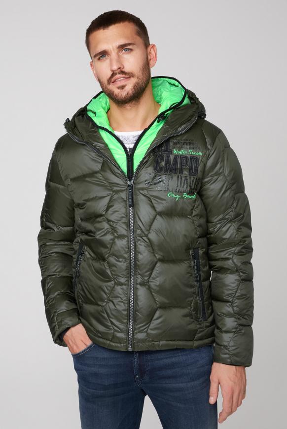 Steppjacke mit farbigem Kapuzen-Einsatz