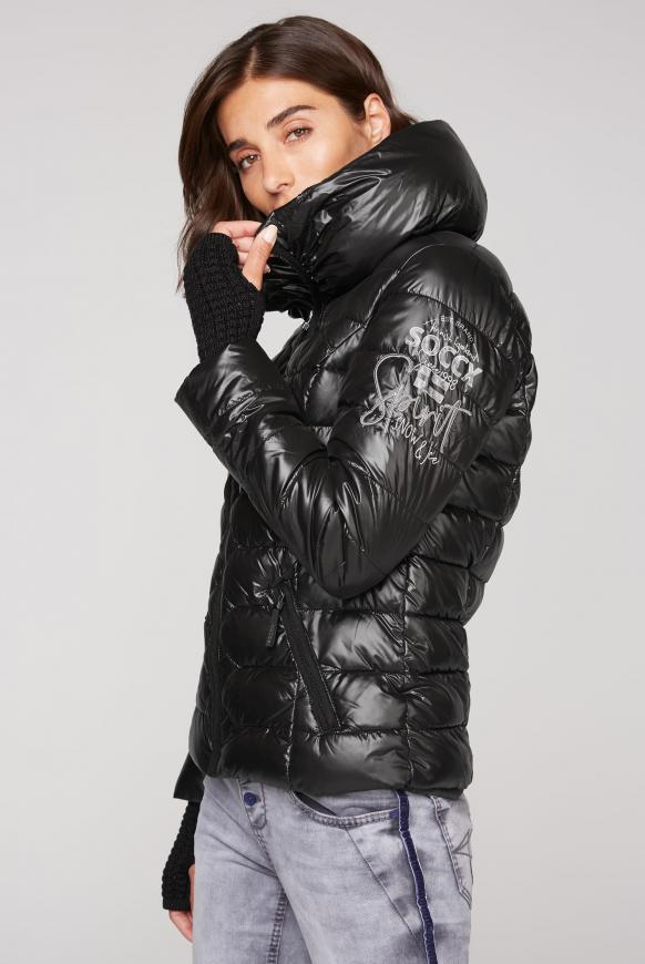 Steppjacke mit Strickbündchen