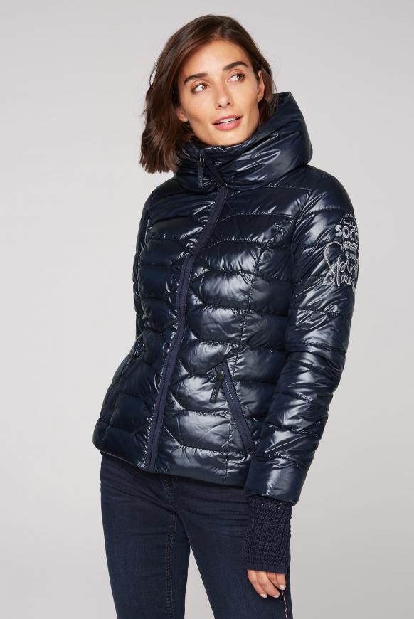 Steppjacke mit Strickbündchen