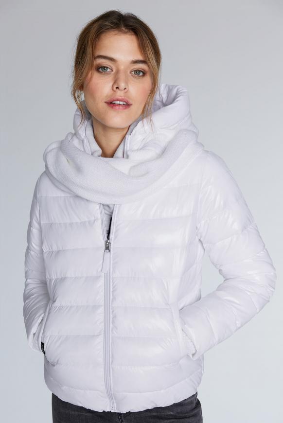 Steppjacke mit Strickschal und -kapuze