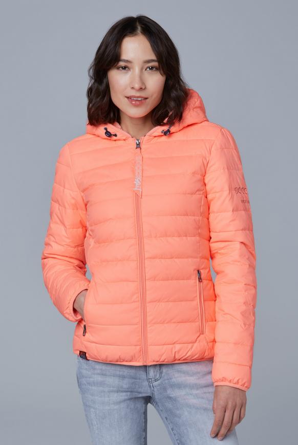 Steppjacke mit Teddyfutter und Back Print