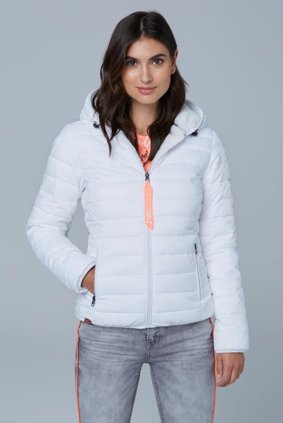 Steppjacke mit Teddyfutter und Back Print