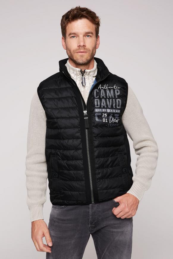 Steppweste mit Softshell-Details black