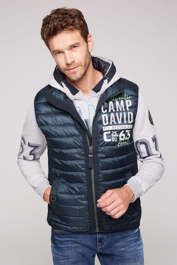 Steppweste mit Softshell-Details blue navy