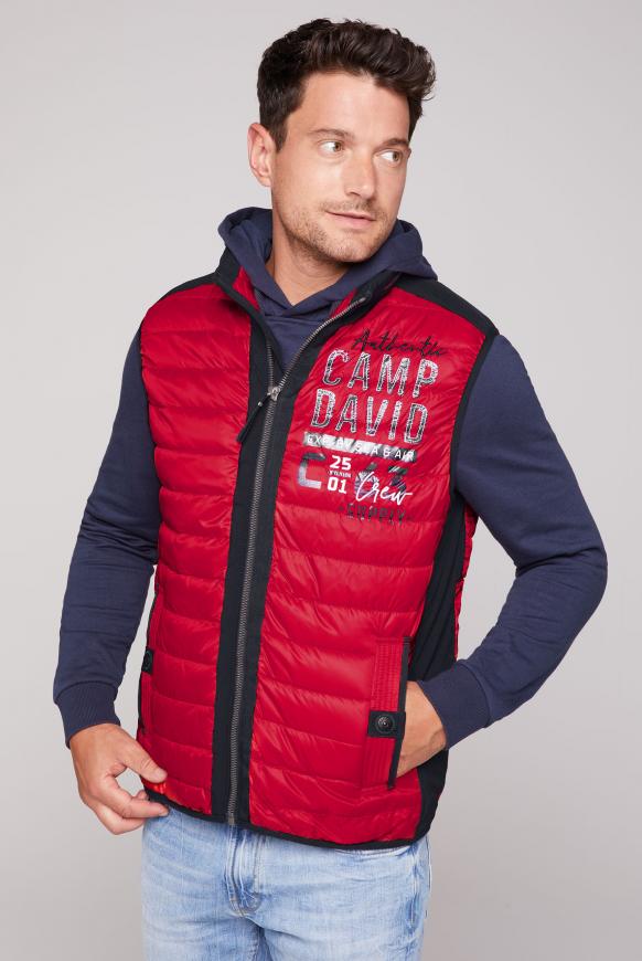 Steppweste mit Softshell-Details royal red