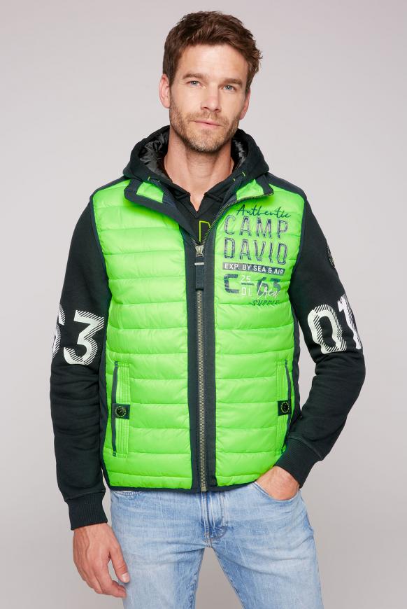 Steppweste mit Softshell-Details neon green