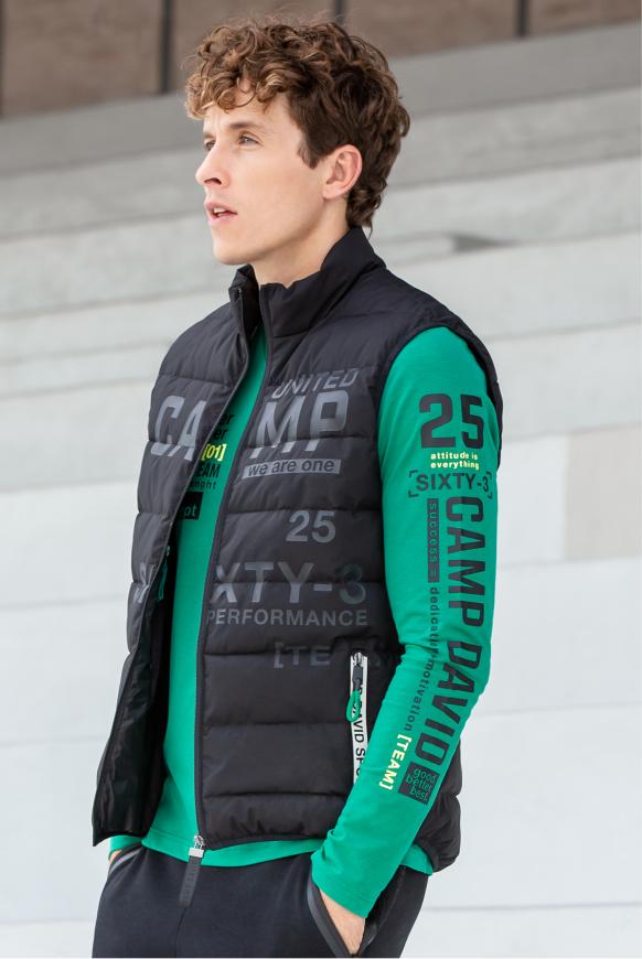 Steppweste mit tonigen Logo Prints