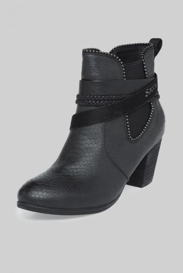 Stiefelette mit Absatz und Riemchen-Detail