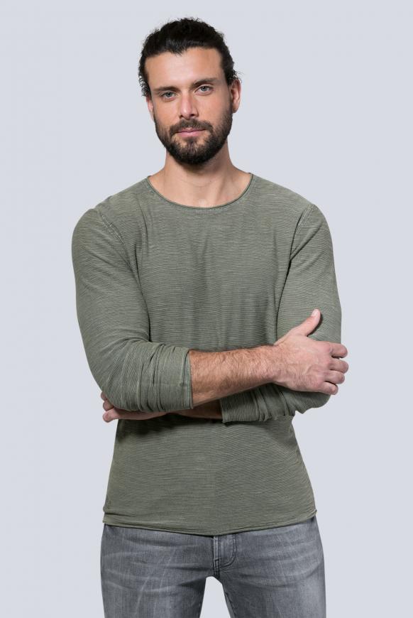 Stone Washed Pullover in Linksstrick