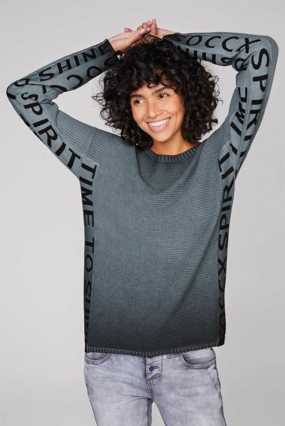 Stone Washed Pullover mit Logo Artwork