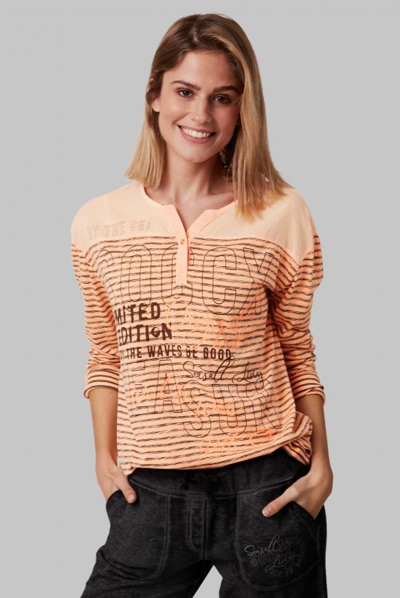 Streifenshirt im Materialmix