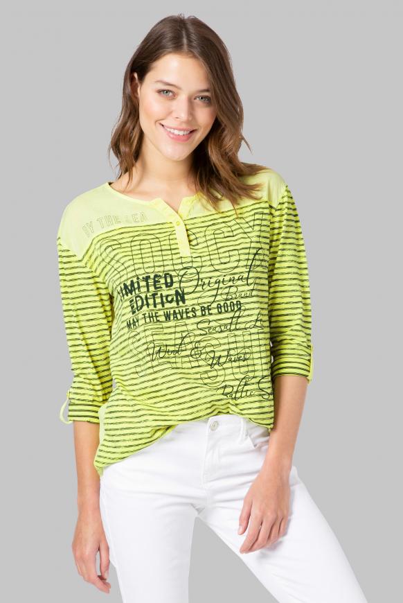 Streifenshirt im Materialmix