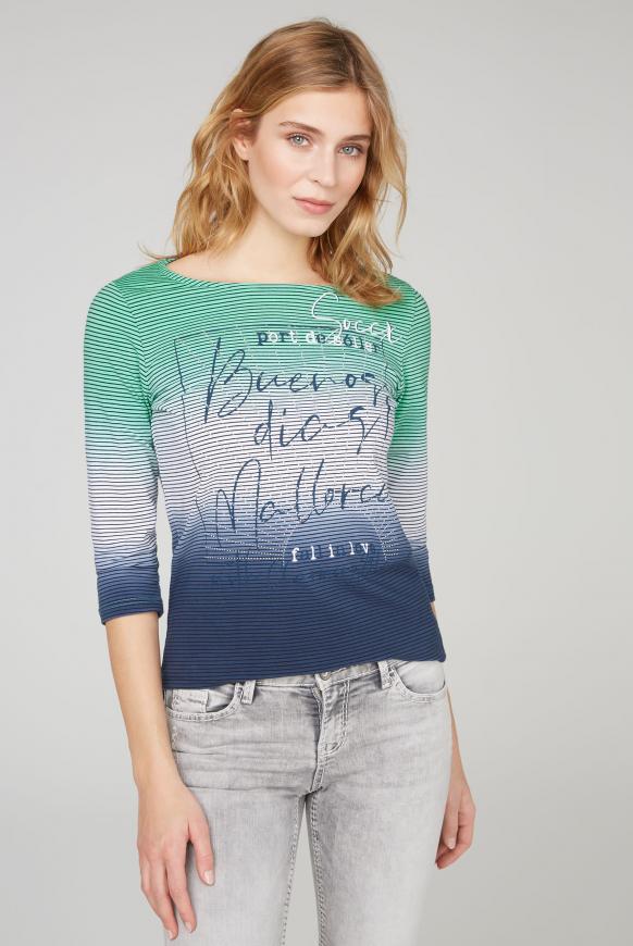 Streifenshirt mit Dip-Dye-Effekt
