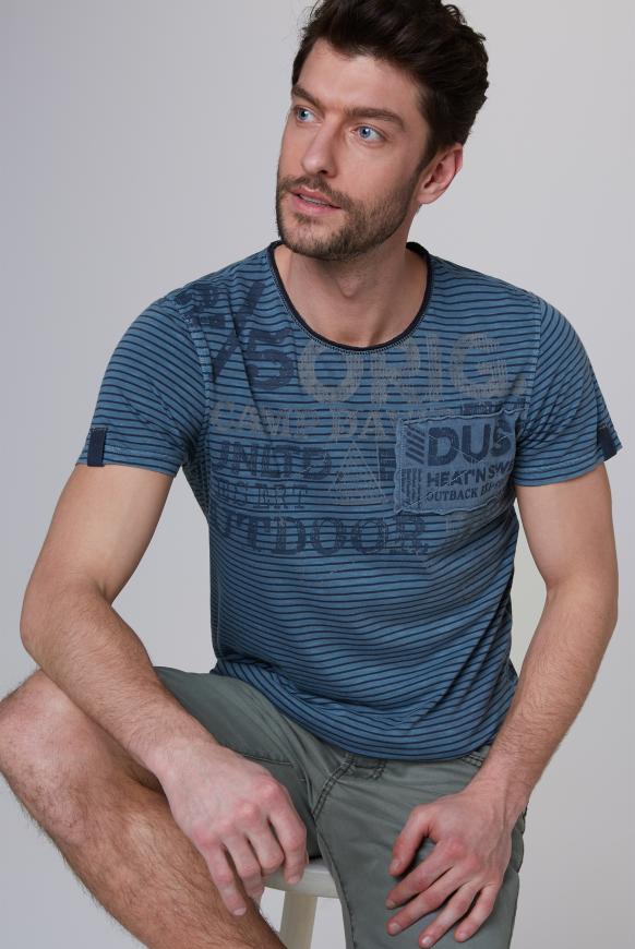 Streifenshirt mit Vintage Print und Patch