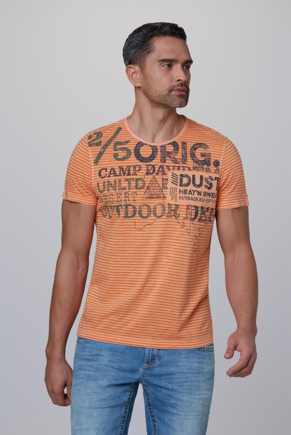 Streifenshirt mit Vintage Print und Patch