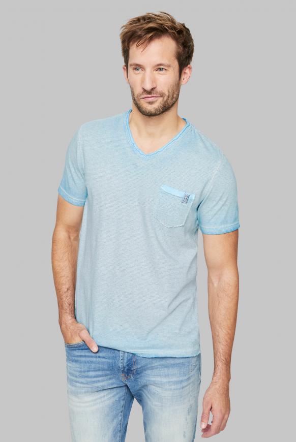 Streifenshirt Oil Dyed mit Back Print