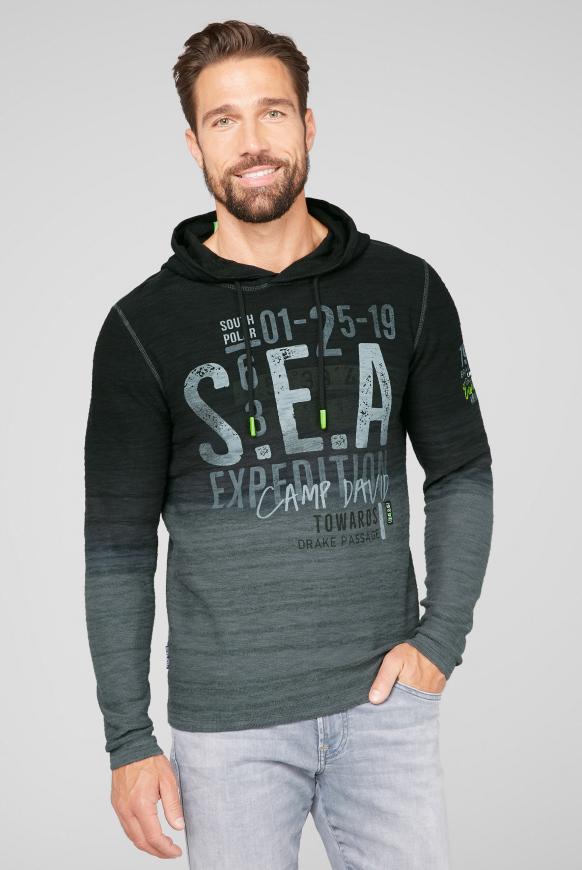 Strick-Hoodie mit Dip-Dye-Effekt