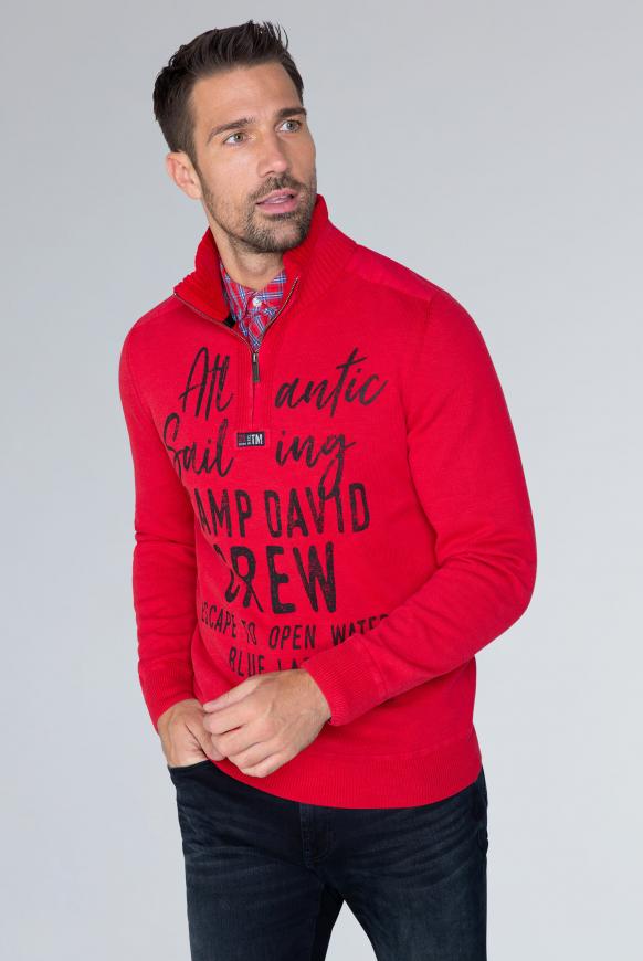Strick-Troyer im Used Look mit Label Prints