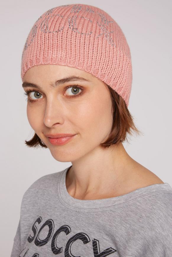 Strickmütze mit Logo Print