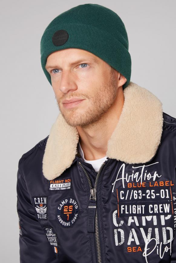 Strickmütze mit Rubber Patch