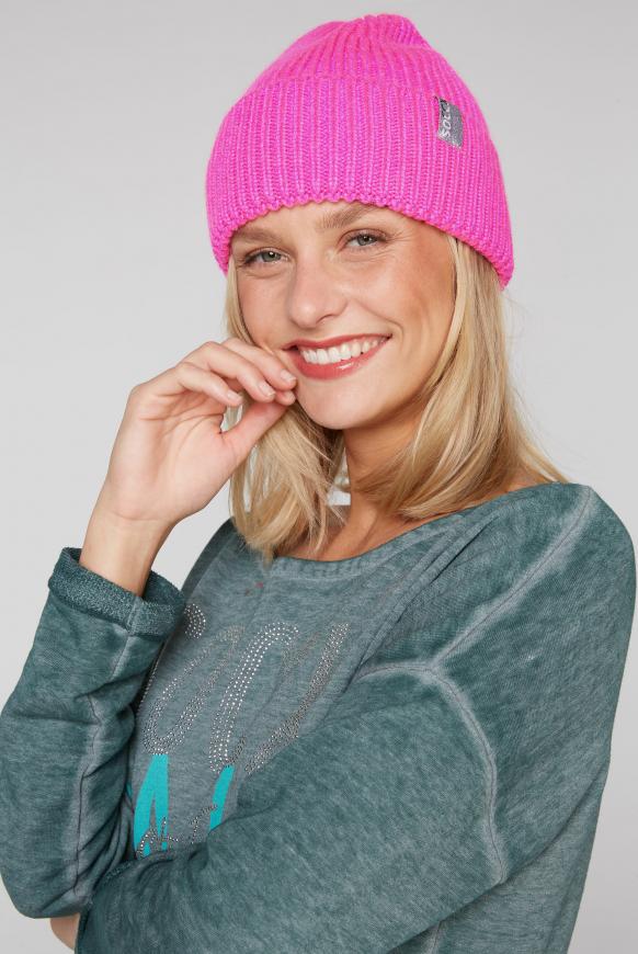 Strickmütze mit Umschlag
