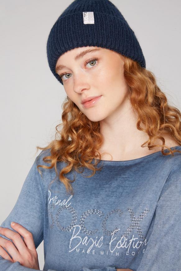 Strickmütze mit Umschlag