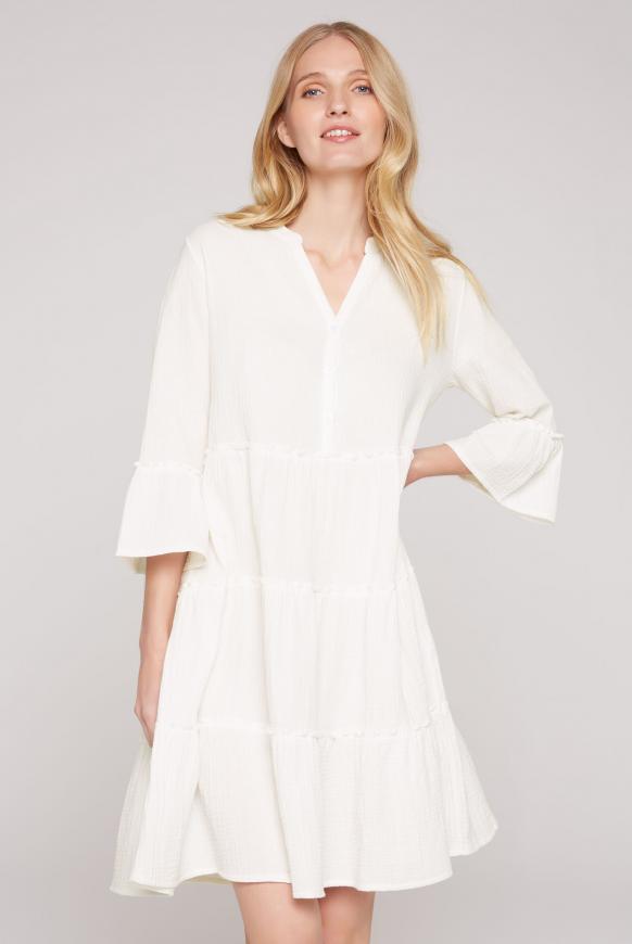 Strukturiertes Kleid aus Musselin cotton white