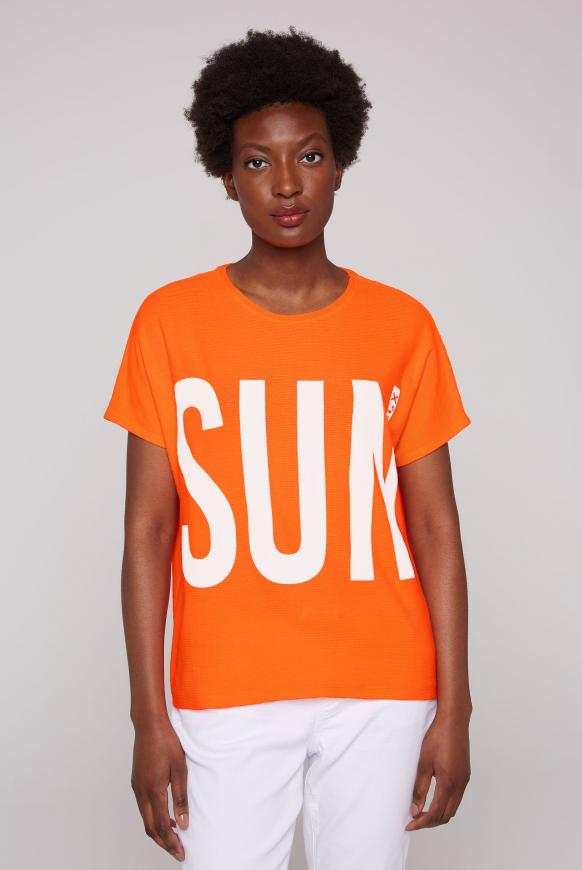 Strukturiertes Oversized-Shirt mit Print neon lobster