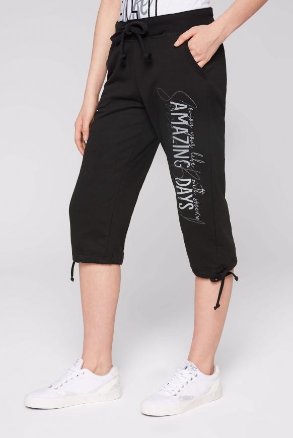 Sweat-Skater-Bermuda mit Label Print