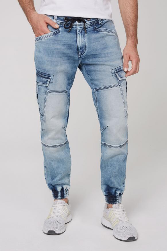 Sweathose JO:GY im Jeans-Cargo-Stil blue random