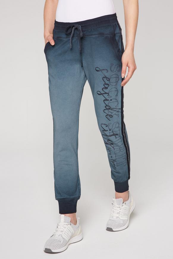 Sweathose mit Glitzer-Tape und Print