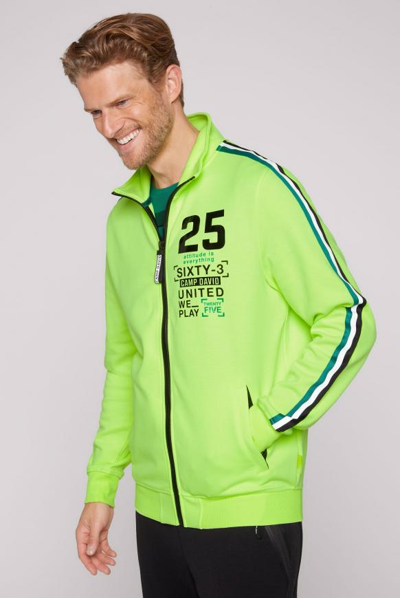 Sweatjacke mit 3D-Gel-Artworks neon yellow