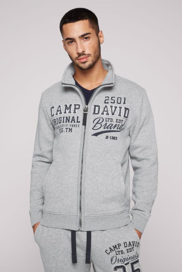Sweatjacke mit Artwork im Retro-Style grey melange