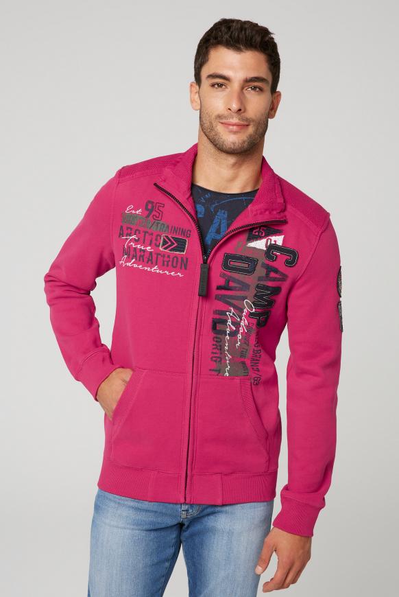 Sweatjacke mit Artwork und Strick-Patches