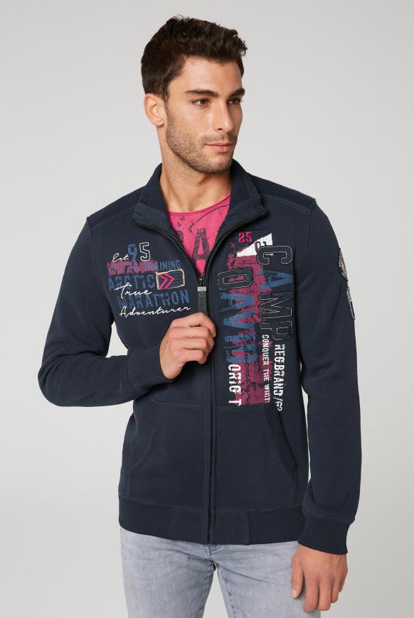 Sweatjacke mit Artwork und Strick-Patches