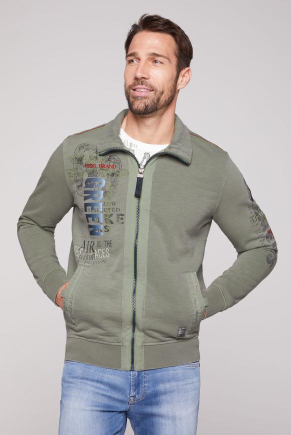Sweatjacke mit Artworks und tonigen Details