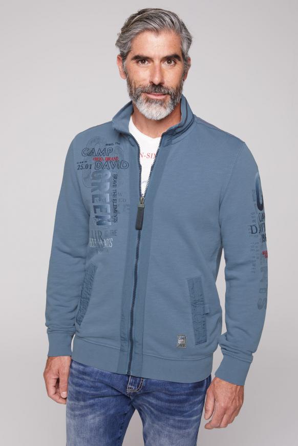 Sweatjacke mit Artworks und tonigen Details
