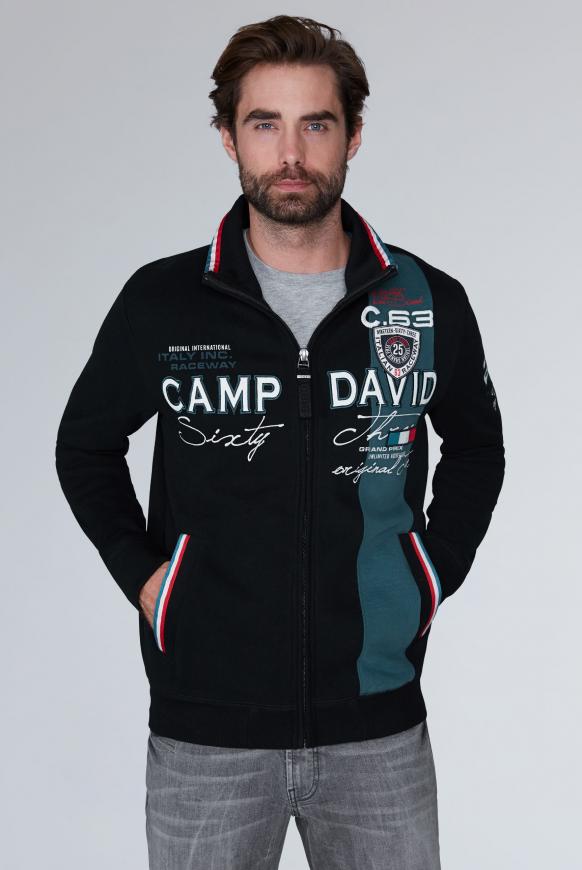 Sweatjacke mit Farbstreifen und Artwork